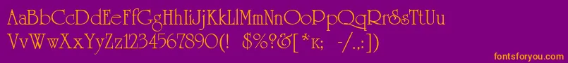 Universityroman Font – Orange Fonts on Purple Background
