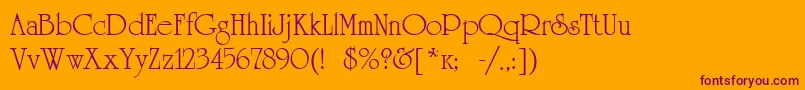 Universityroman Font – Purple Fonts on Orange Background
