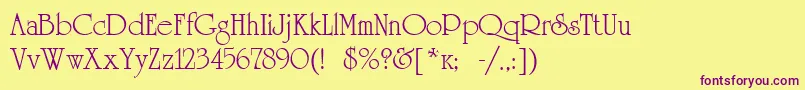 Universityroman Font – Purple Fonts on Yellow Background