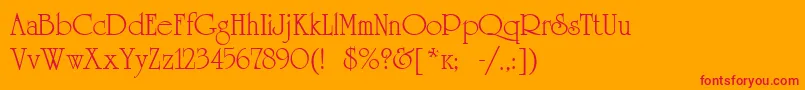 Universityroman Font – Red Fonts on Orange Background