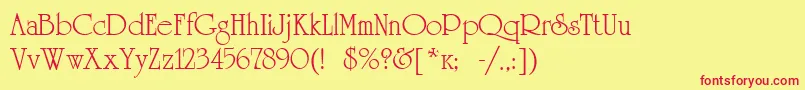 Universityroman Font – Red Fonts on Yellow Background