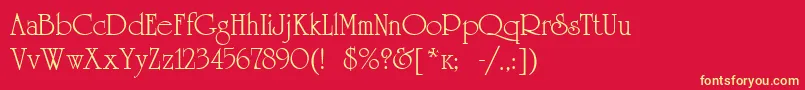 Universityroman Font – Yellow Fonts on Red Background