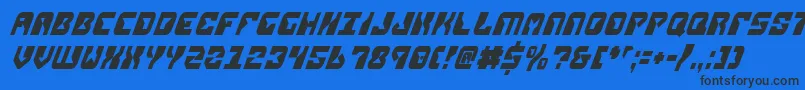 ReplicantCondensedItalic Font – Black Fonts on Blue Background