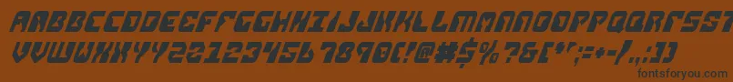 ReplicantCondensedItalic-Schriftart – Schwarze Schriften auf braunem Hintergrund