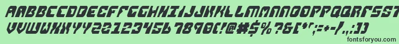 ReplicantCondensedItalic Font – Black Fonts on Green Background