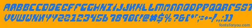 Czcionka ReplicantCondensedItalic – niebieskie czcionki na pomarańczowym tle
