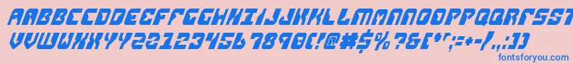 ReplicantCondensedItalic Font – Blue Fonts on Pink Background