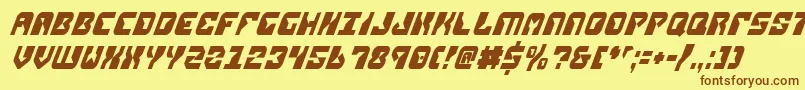 ReplicantCondensedItalic Font – Brown Fonts on Yellow Background