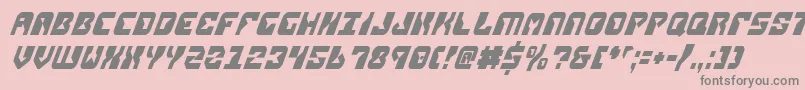 Fonte ReplicantCondensedItalic – fontes cinzas em um fundo rosa