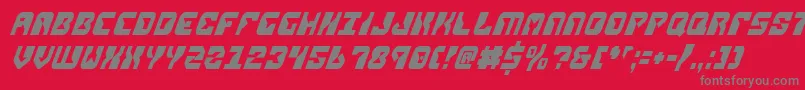 Fonte ReplicantCondensedItalic – fontes cinzas em um fundo vermelho