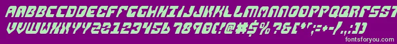 ReplicantCondensedItalic Font – Green Fonts on Purple Background