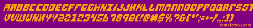 ReplicantCondensedItalic Font – Orange Fonts on Purple Background