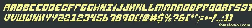 フォントReplicantCondensedItalic – 黒い背景に黄色の文字