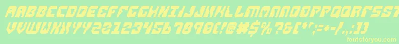 ReplicantCondensedItalic Font – Yellow Fonts on Green Background