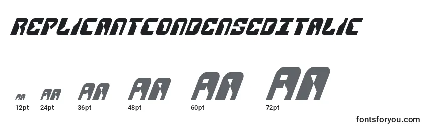 ReplicantCondensedItalic Font Sizes