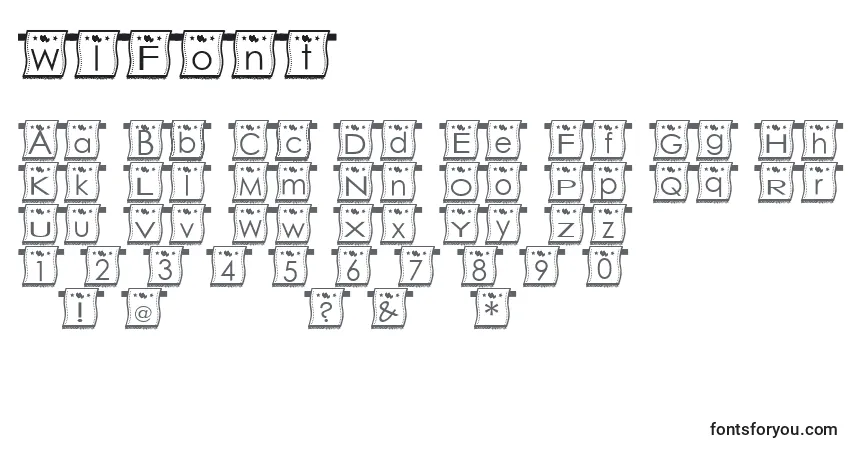 Czcionka WlFont – alfabet, cyfry, specjalne znaki