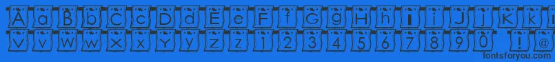 Fonte WlFont – fontes pretas em um fundo azul