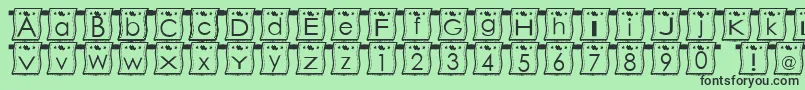 Шрифт WlFont – чёрные шрифты на зелёном фоне