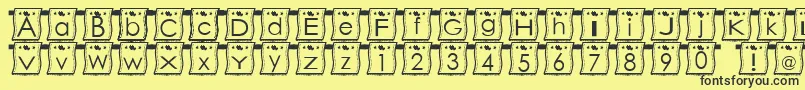 WlFont-Schriftart – Schwarze Schriften auf gelbem Hintergrund