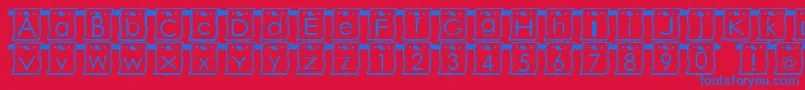 フォントWlFont – 赤い背景に青い文字