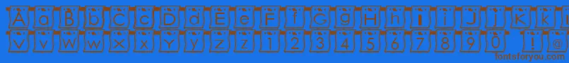 WlFont-Schriftart – Braune Schriften auf blauem Hintergrund
