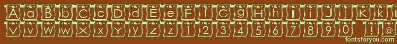 WlFont-fontti – vihreät fontit ruskealla taustalla
