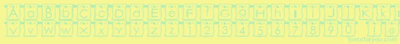 WlFont-Schriftart – Grüne Schriften auf gelbem Hintergrund