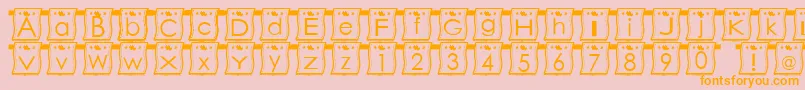 フォントWlFont – オレンジの文字がピンクの背景にあります。