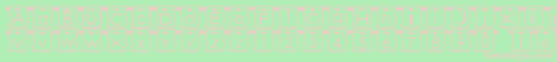フォントWlFont – 緑の背景にピンクのフォント