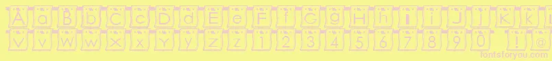 Czcionka WlFont – różowe czcionki na żółtym tle