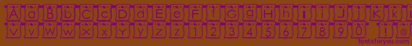 WlFont-Schriftart – Violette Schriften auf braunem Hintergrund