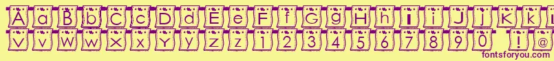 WlFont-Schriftart – Violette Schriften auf gelbem Hintergrund