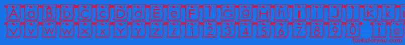 Czcionka WlFont – czerwone czcionki na niebieskim tle