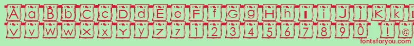 WlFont-fontti – punaiset fontit vihreällä taustalla