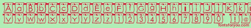 WlFont Font – Red Fonts on Green Background