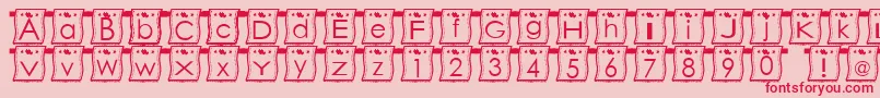 WlFont-Schriftart – Rote Schriften auf rosa Hintergrund