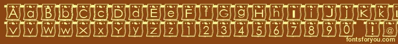 WlFont-Schriftart – Gelbe Schriften auf braunem Hintergrund