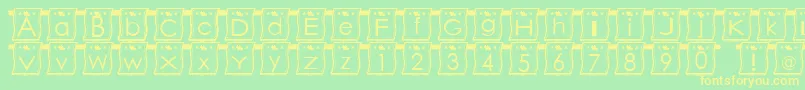 WlFont-Schriftart – Gelbe Schriften auf grünem Hintergrund