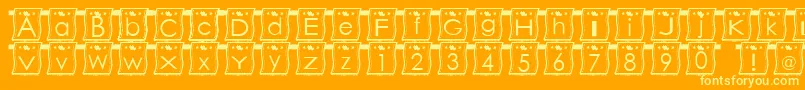 Fonte WlFont – fontes amarelas em um fundo laranja
