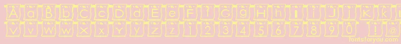 WlFont-Schriftart – Gelbe Schriften auf rosa Hintergrund