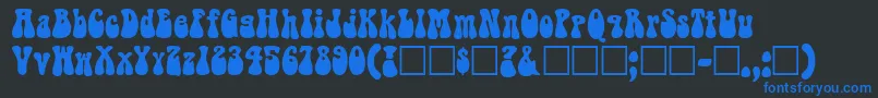 Bellbottom.Laser Font – Blue Fonts on Black Background