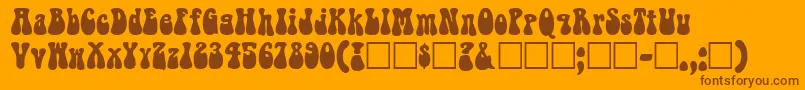 Bellbottom.Laser Font – Brown Fonts on Orange Background