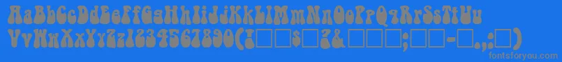 Bellbottom.Laser Font – Gray Fonts on Blue Background