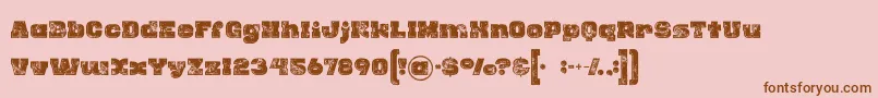 Rhinoinlinegrunge-Schriftart – Braune Schriften auf rosa Hintergrund