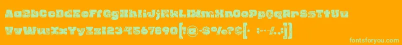 Rhinoinlinegrunge-Schriftart – Grüne Schriften auf orangefarbenem Hintergrund