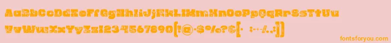 Rhinoinlinegrunge Font – Orange Fonts on Pink Background