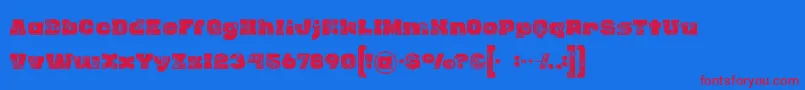 Rhinoinlinegrunge-Schriftart – Rote Schriften auf blauem Hintergrund