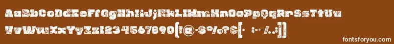 Rhinoinlinegrunge-Schriftart – Weiße Schriften auf braunem Hintergrund