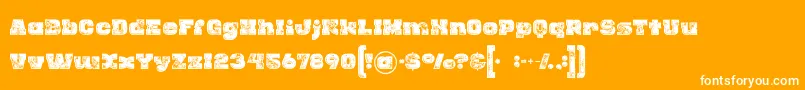 Шрифт Rhinoinlinegrunge – белые шрифты на оранжевом фоне