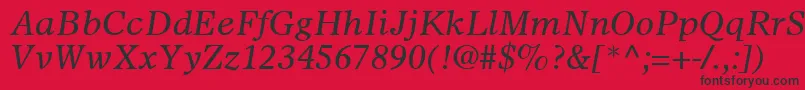 Шрифт SterlingSsiItalic – чёрные шрифты на красном фоне